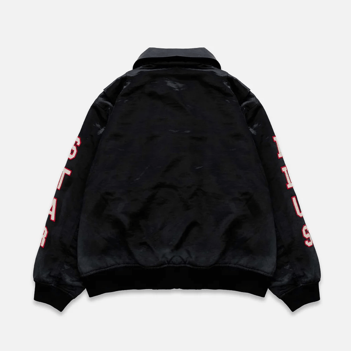 DUKE + DEXTER Plus Back Satin Bomber Jacket