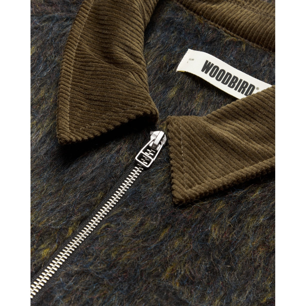 WOODBIRD Blade Hairy Zip Jacket Dark Olive
