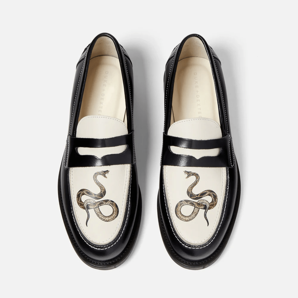 DUKE + DEXTER Snake Penny Loafer