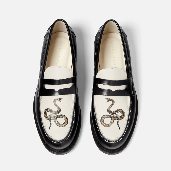 DUKE + DEXTER Snake Penny Loafer