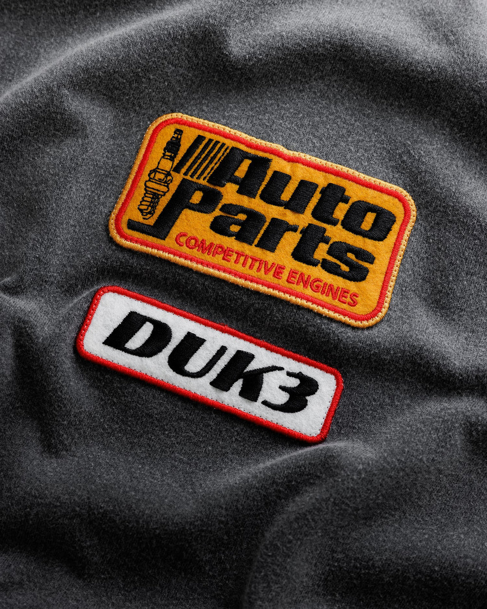 DUKE + DEXTER DR4 Washed Black Track Long Sleeve Top