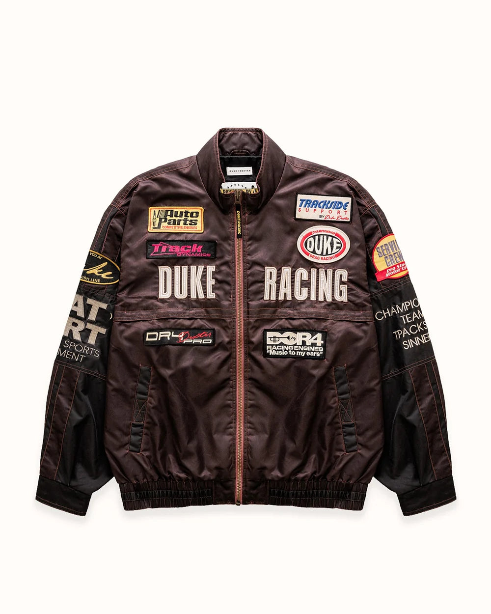 DUKE + DEXTER DR4 Trackside Vintage Mauve Bomber Jacket
