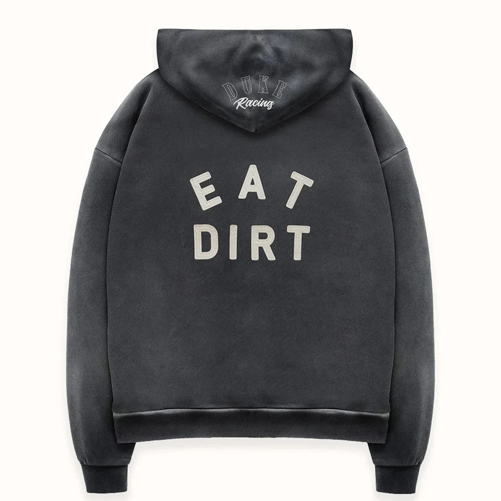 DUKE + DEXTER DR4 Eat Dirt Washed Black Zip Hoodie