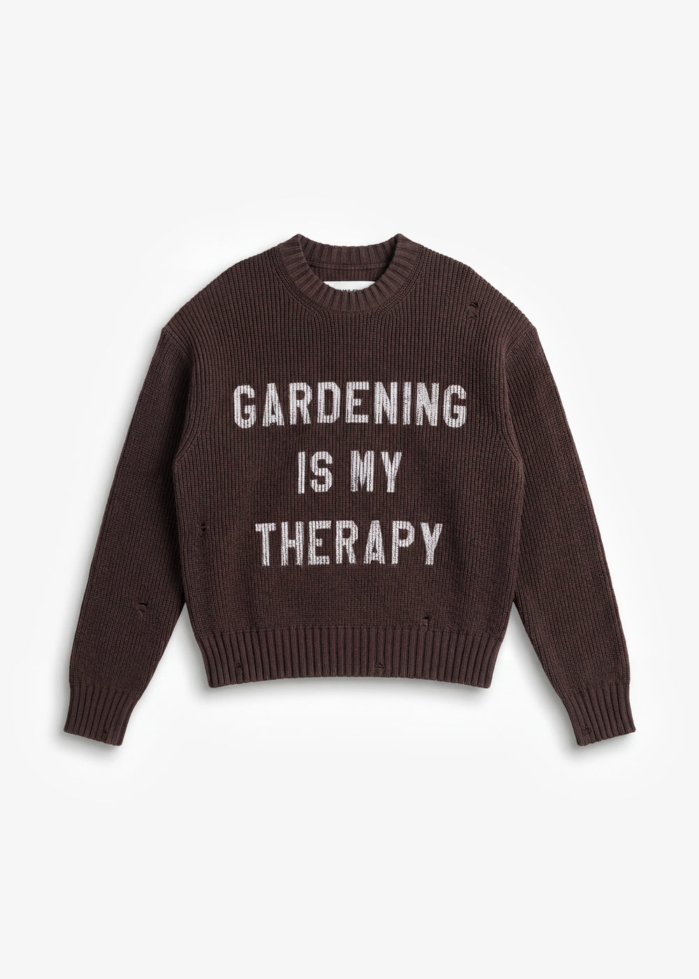 BRAMS FRUIT Distressed Gardening Is My Therapy Knit - Brown