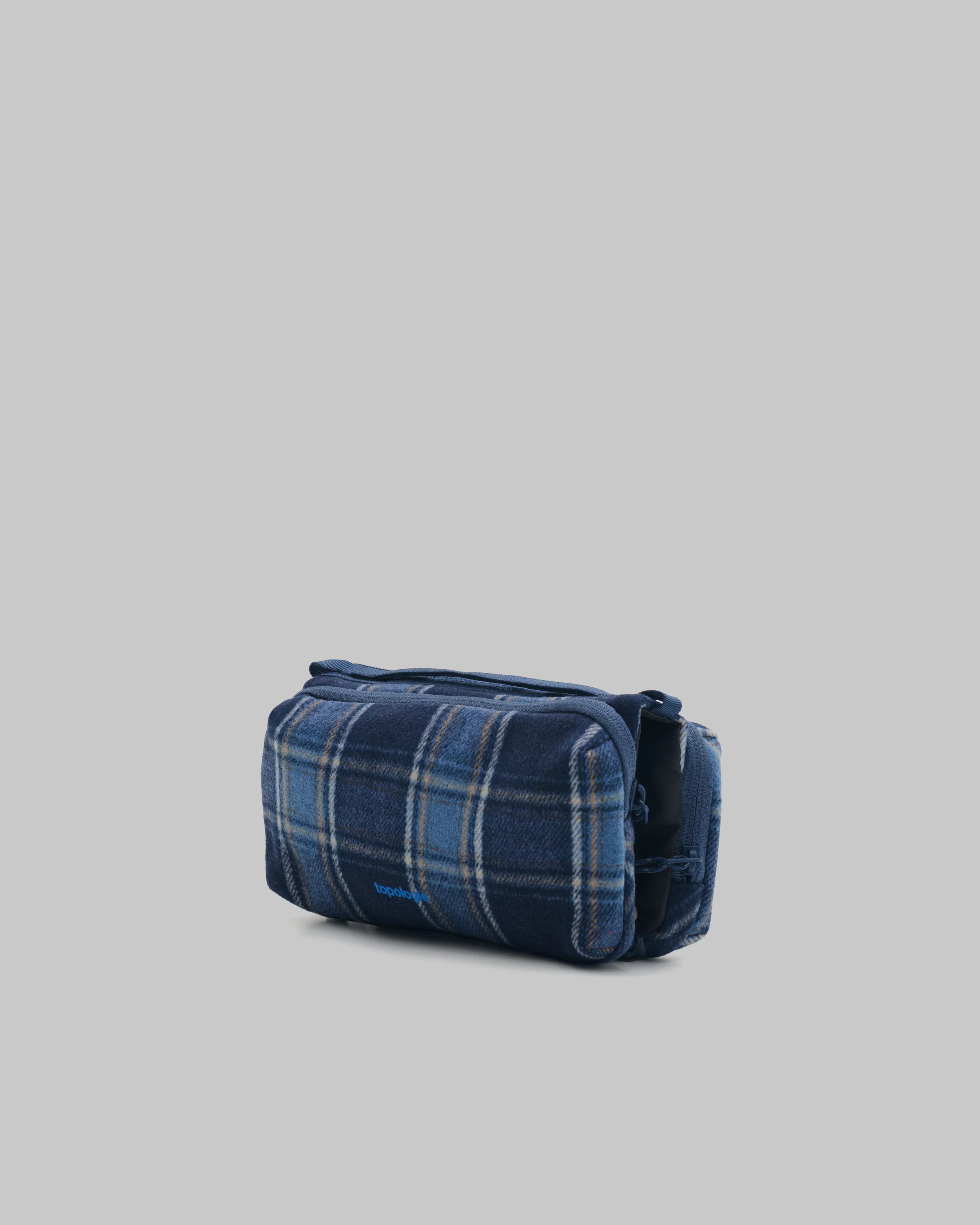 TOPOLOGIE Bottle Sacoche Blue Check Wool