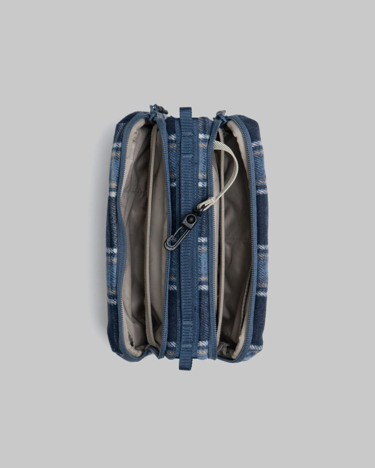 TOPOLOGIE Bottle Sacoche Blue Check Wool