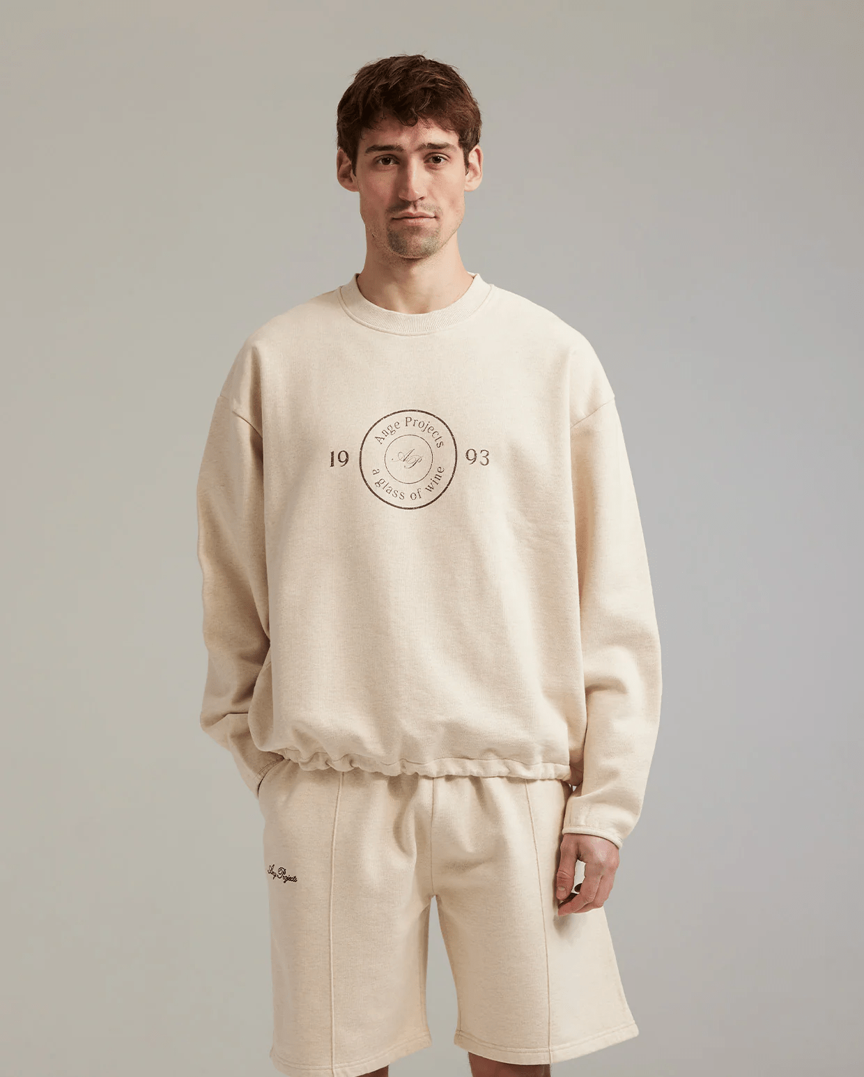 ANGE PROJECTS Glow Shield Adjustable Crewneck Oatmeal Melange