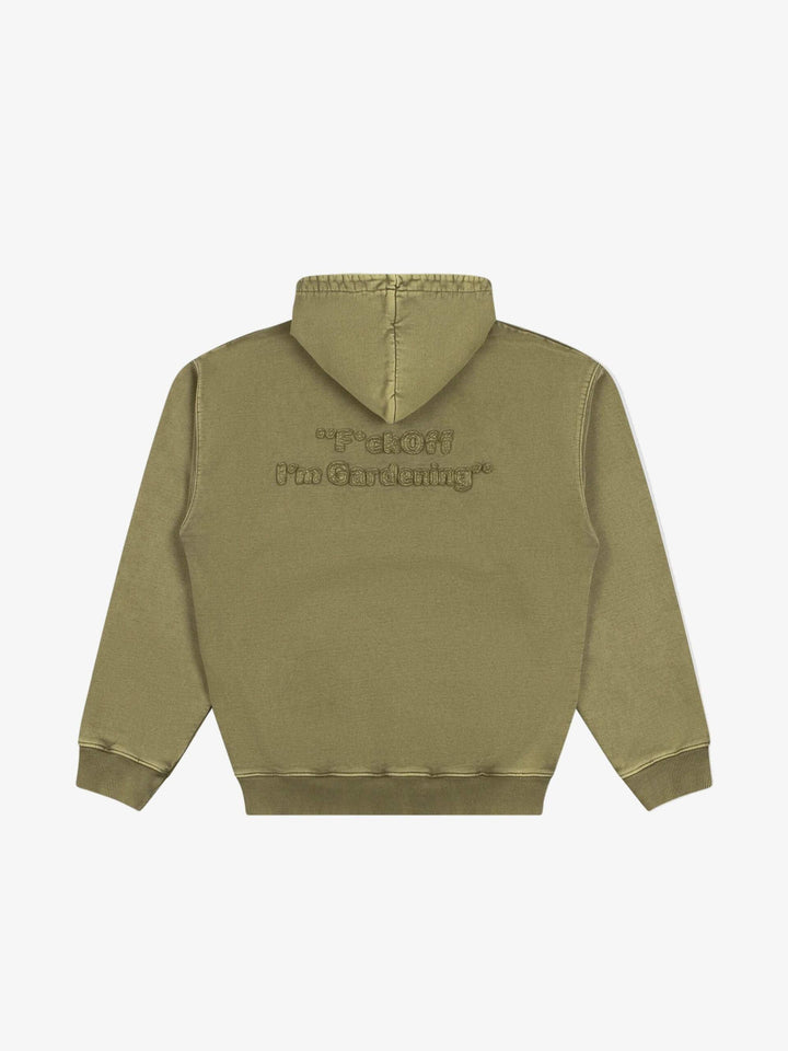 BRAM'S FRUIT Cut & Sew F*ck Off Hoodie Washed Olive