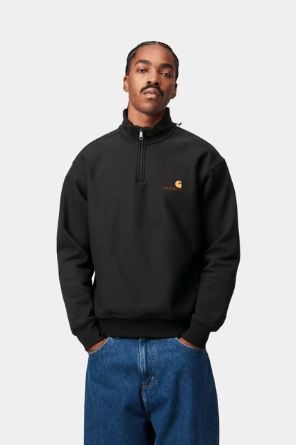 CARHARTT WIP Half Zip American Script Black