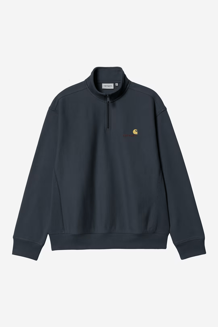 CARHARTT WIP Half Zip American Script Deep Night