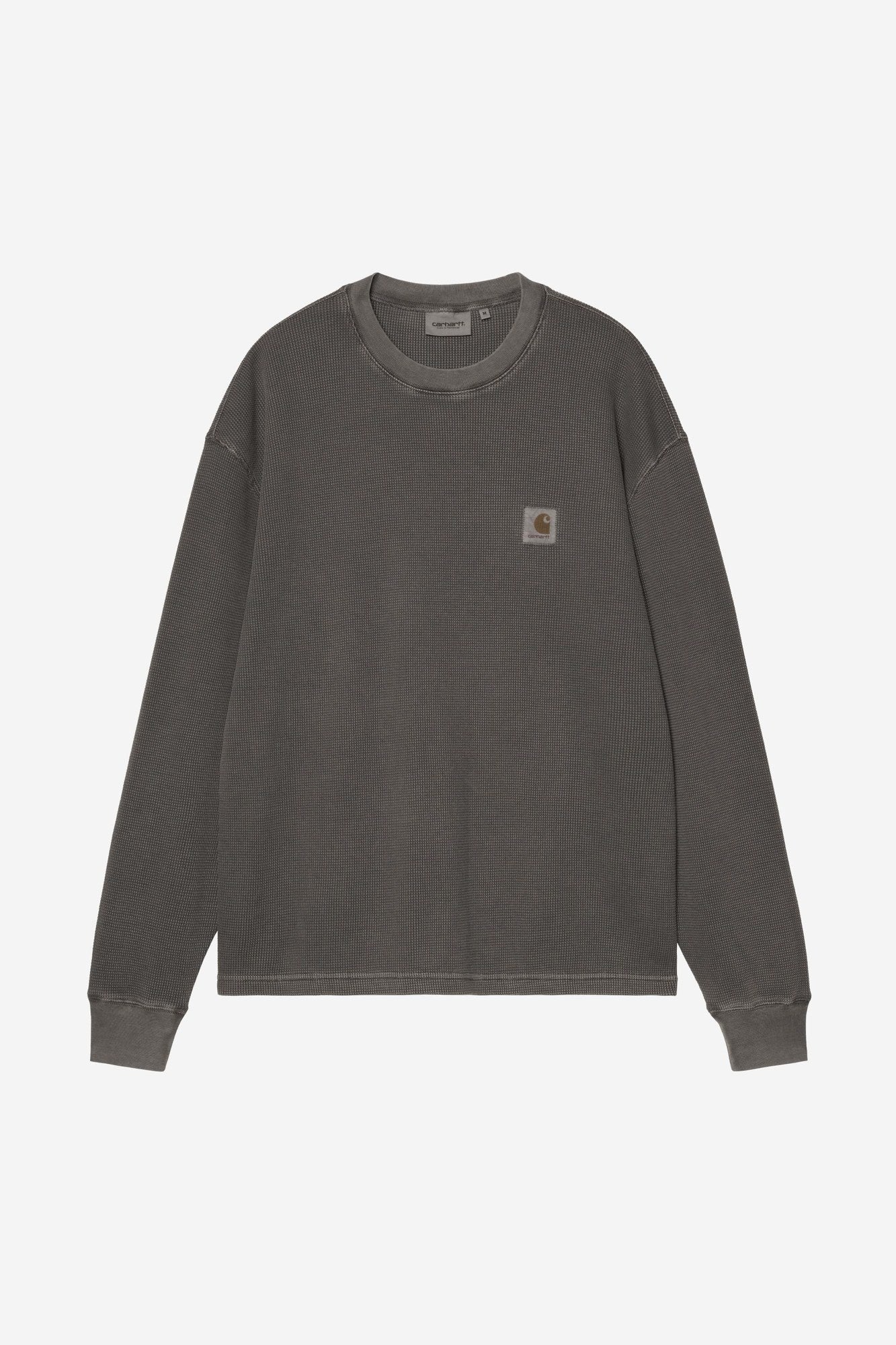 CARHARTT WIP L/S Vista Waffle T-Shirt Black Garment Dyed