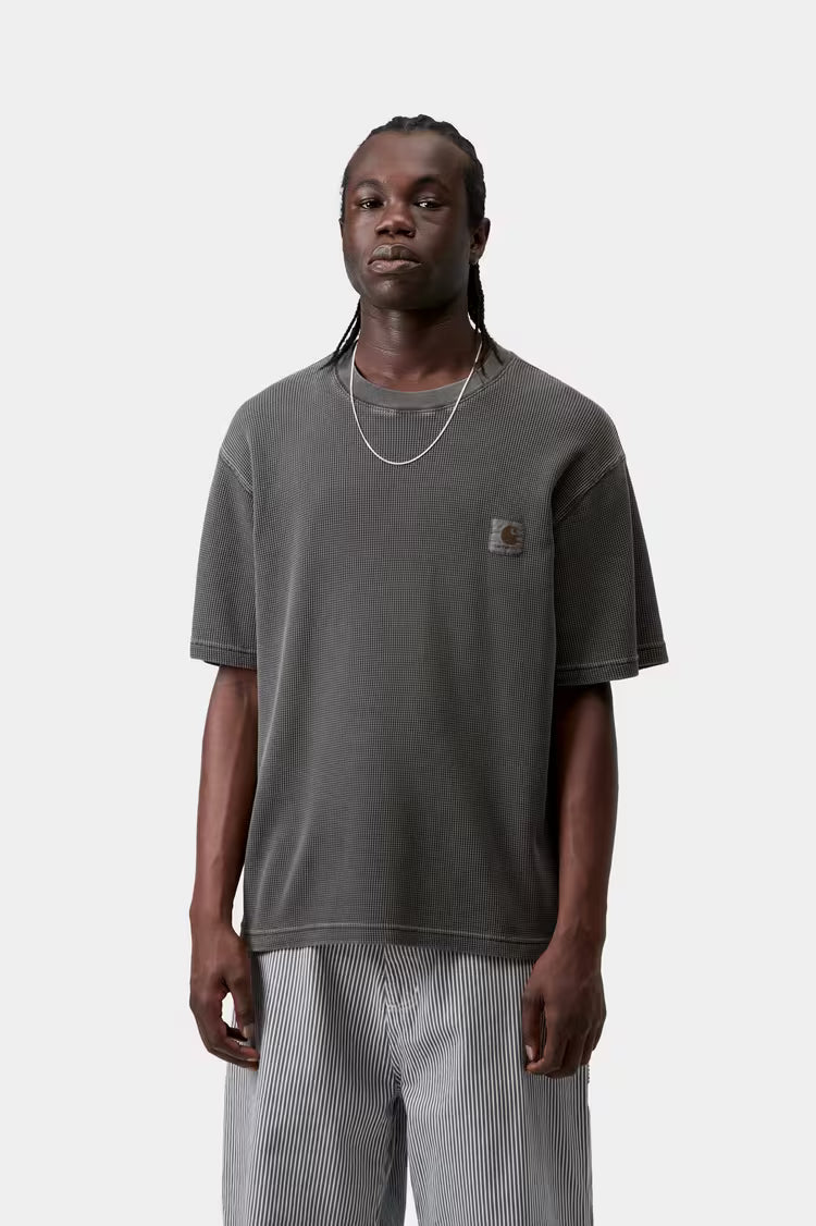 CARHARTT WIP S/S Nelson Waffle T-Shirt Gentle Black Garmant Dyed