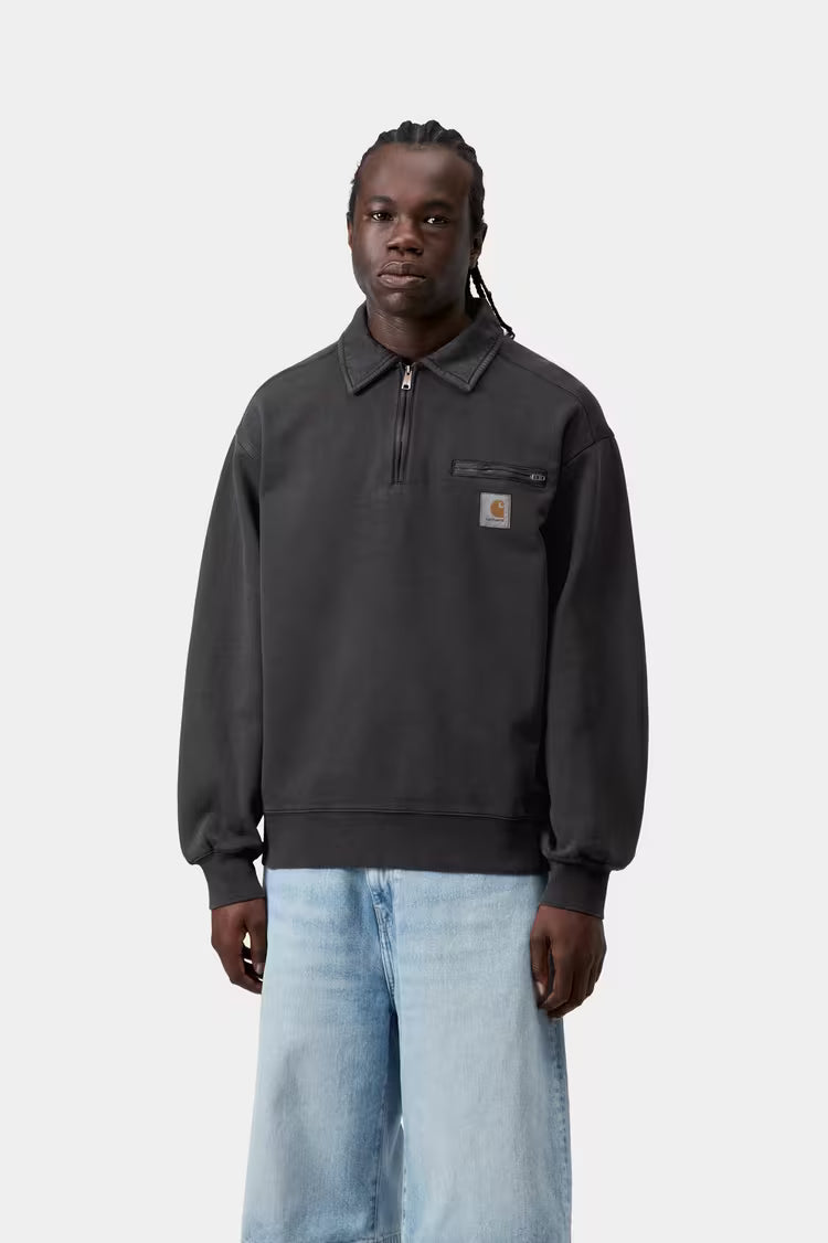 CARHARTT WIP Half Zip Detroit Sweatshirt Black Stone