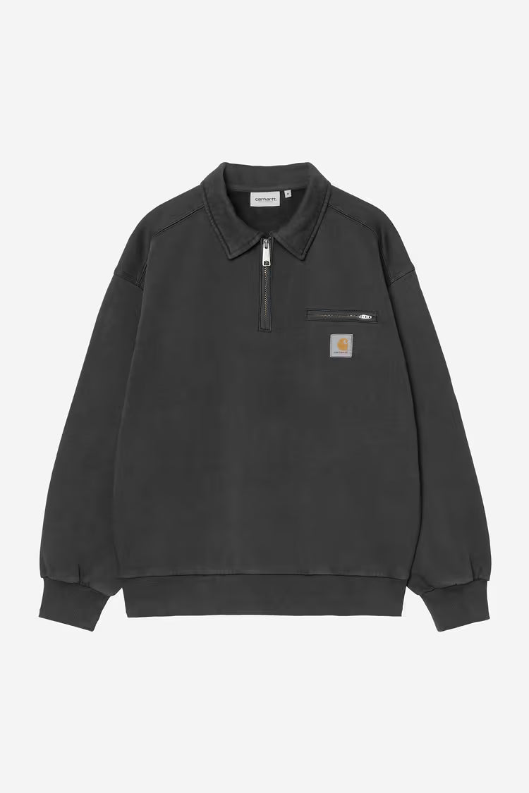 CARHARTT WIP Half Zip Detroit Sweatshirt Black Stone