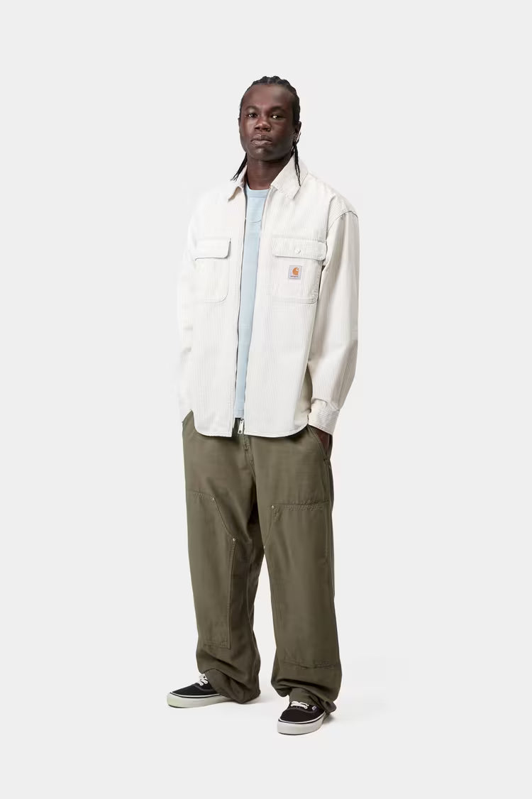 CARHARTT WIP Shirt Jac Mercer Stripe Graphite Wax Bleached
