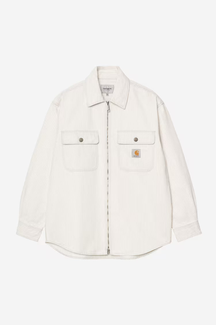 CARHARTT WIP Shirt Jac Mercer Stripe Graphite Wax Bleached