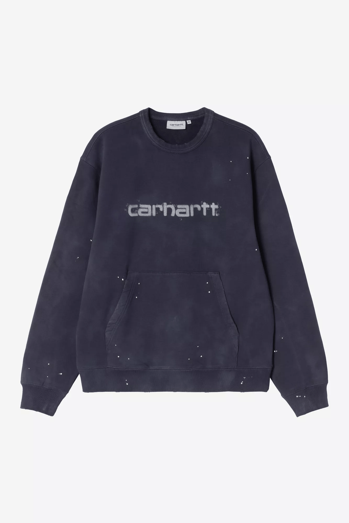 CARHARTT WIP Painter Sweatshirt Dark Navy Destroy Wash Splatter