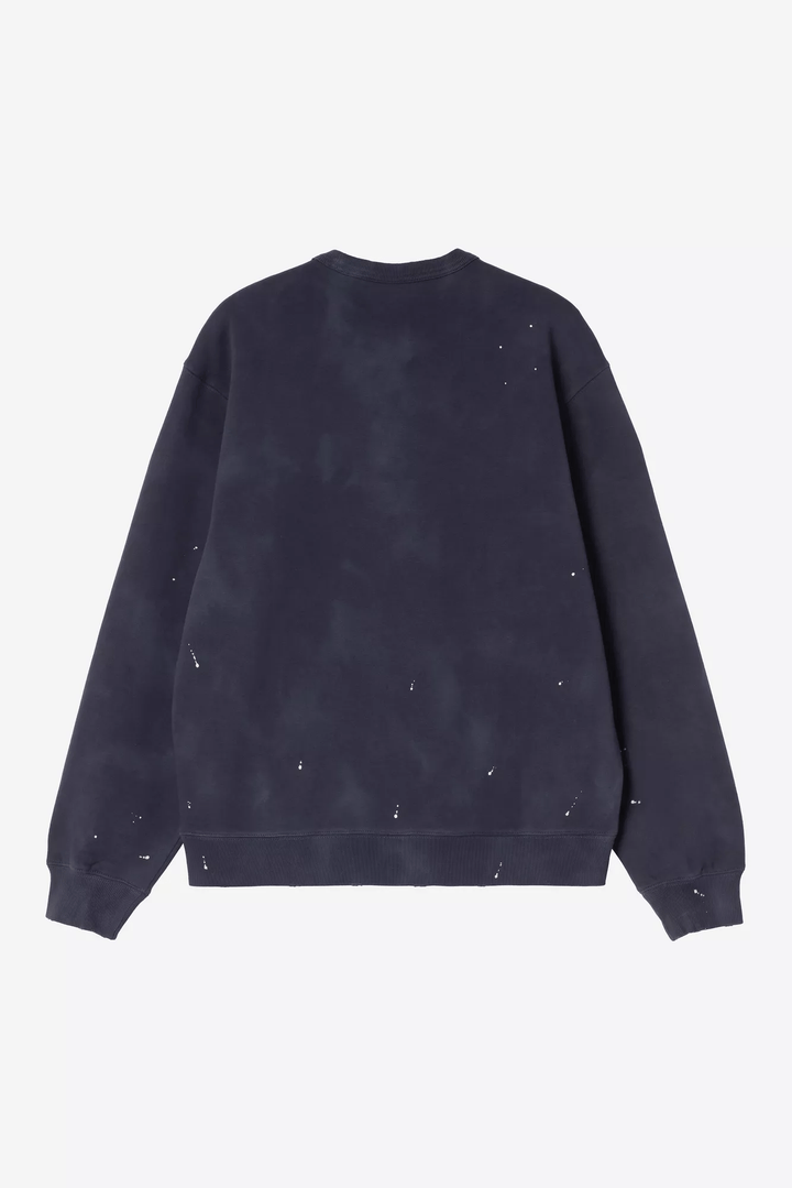 CARHARTT WIP Painter Sweatshirt Dark Navy Destroy Wash Splatter