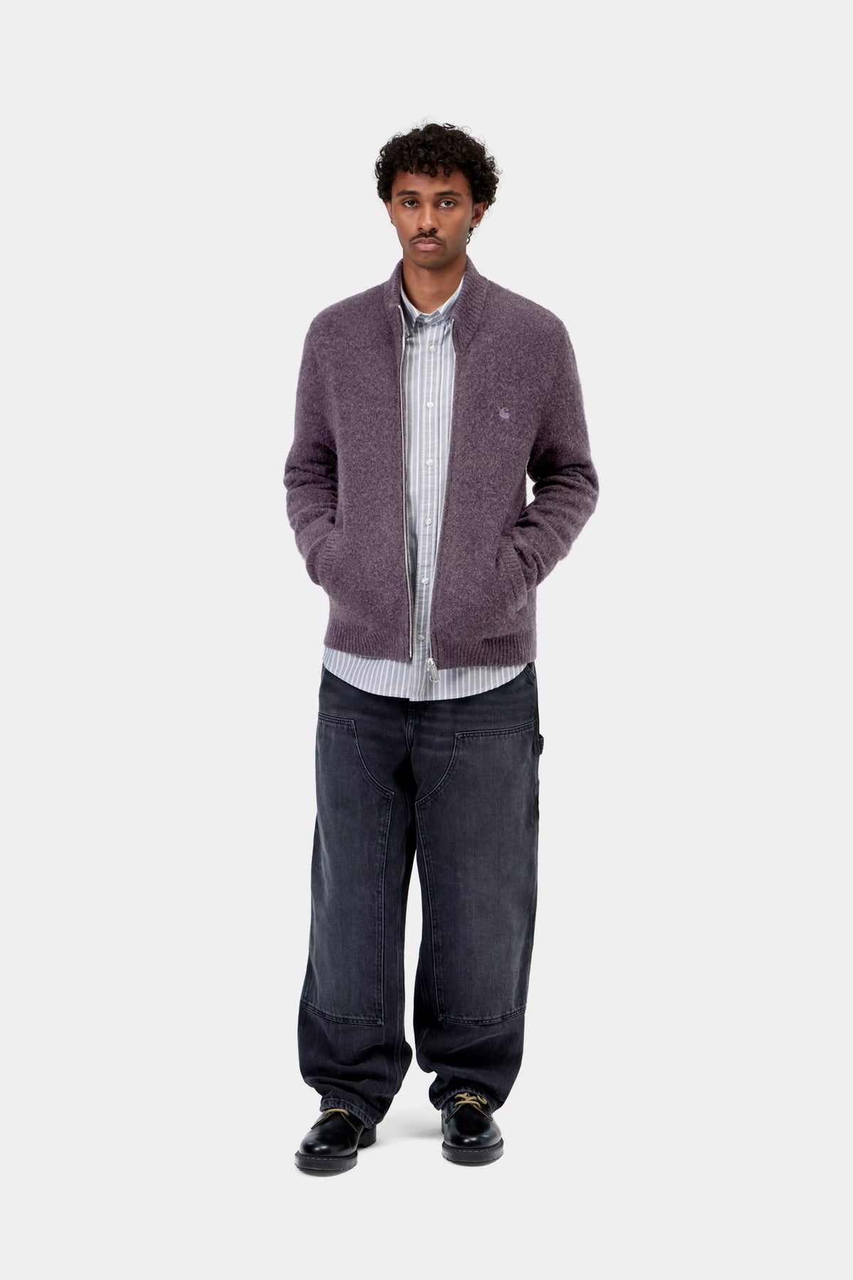 CARHARTT WIP Curtis Sweater Jacket Tangled Shady Purple