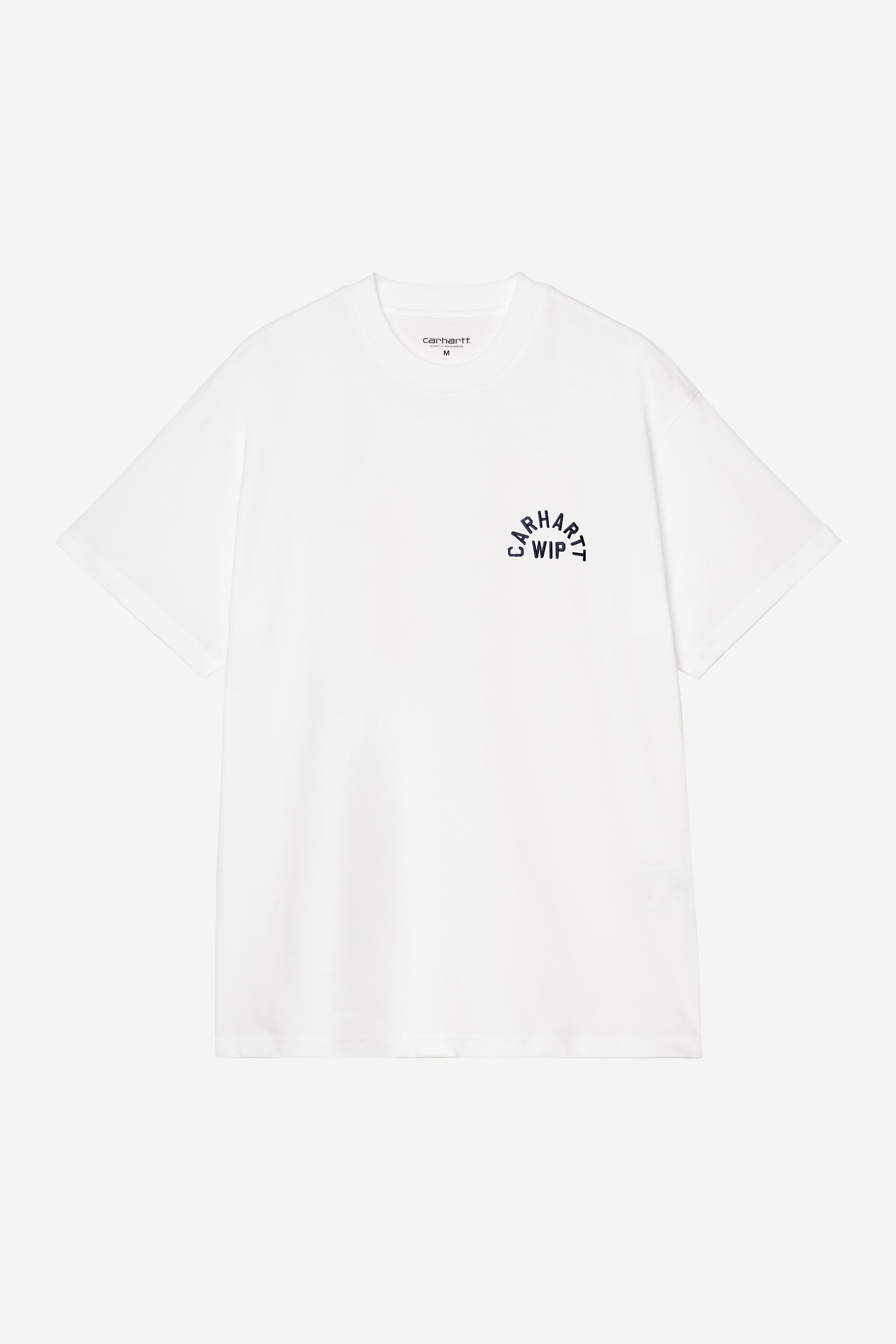 S/S Arch Script T-Shirt White / Dark Navy