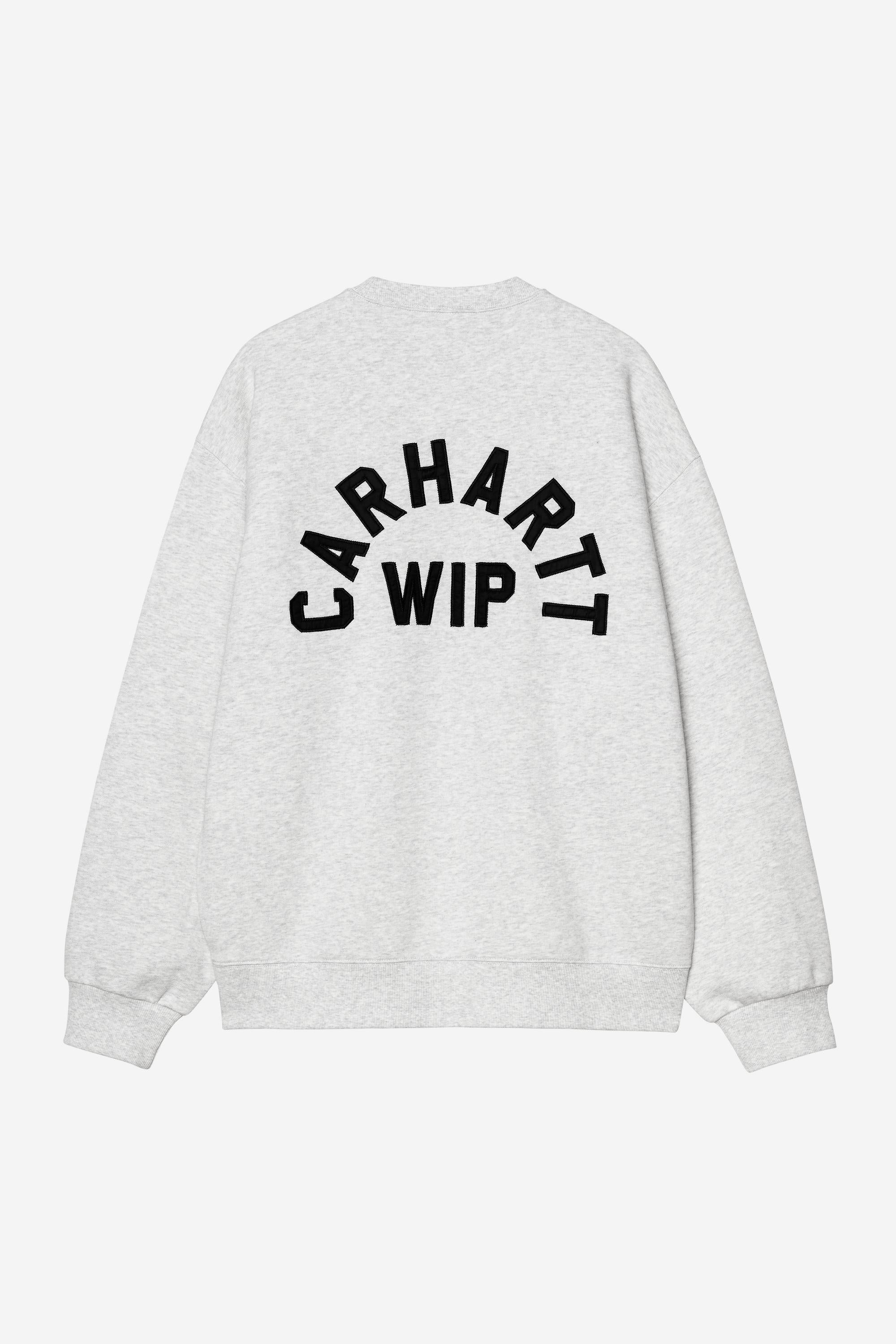 Arch Script Sweatshirt Ash Heather / Dark Navy achterkant