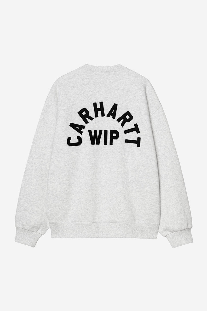 Arch Script Sweatshirt Ash Heather / Dark Navy achterkant