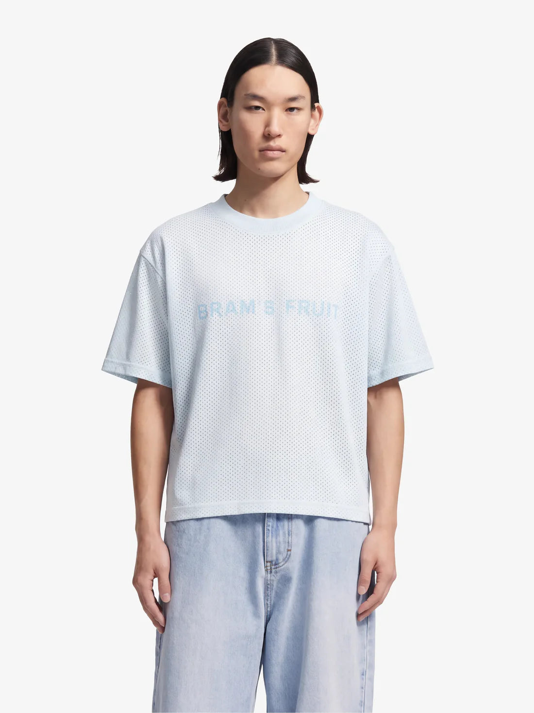 BRAM'S FRUIT Mesh Logo T-Shirt Blueberry Blue