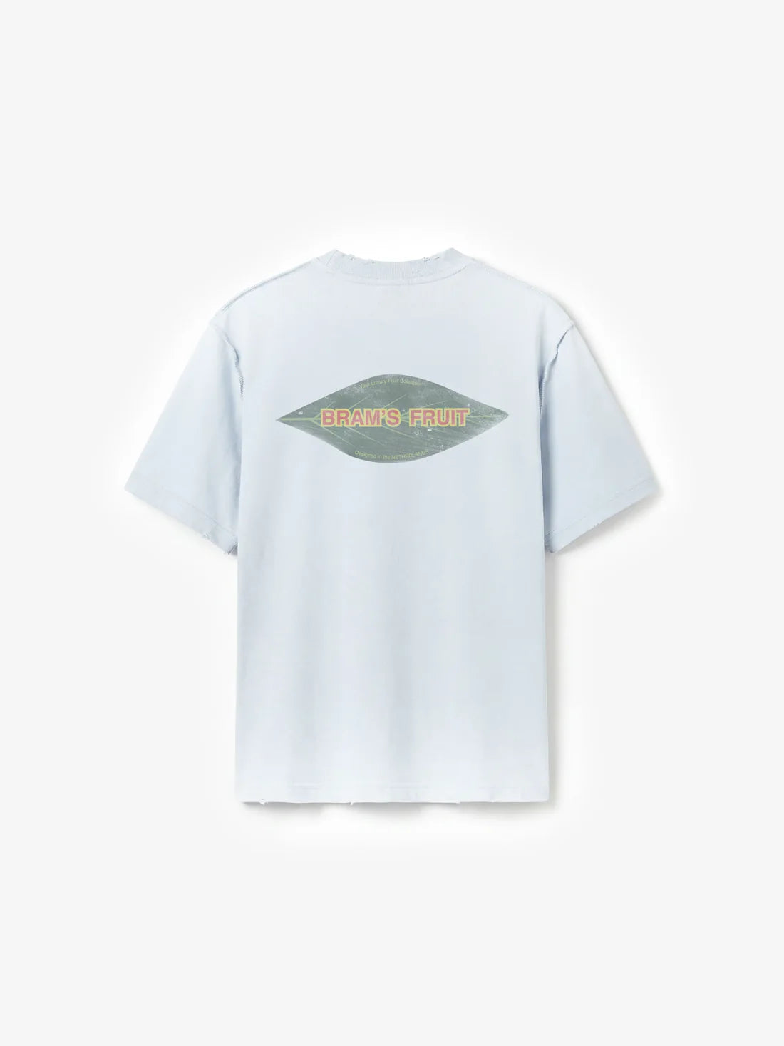 BRAM'S FRUIT Distressed Leaf T-Shirt Blueberry Blue