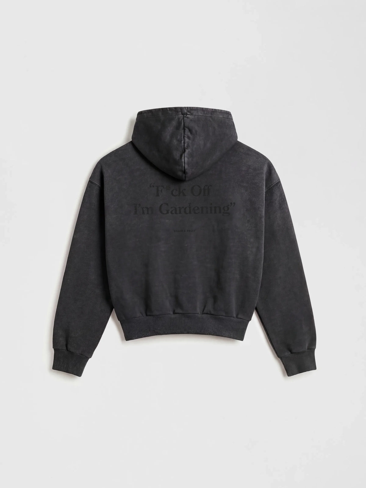 BRAM'S FRUIT Distressed F*ck Off Zipper Washed Black