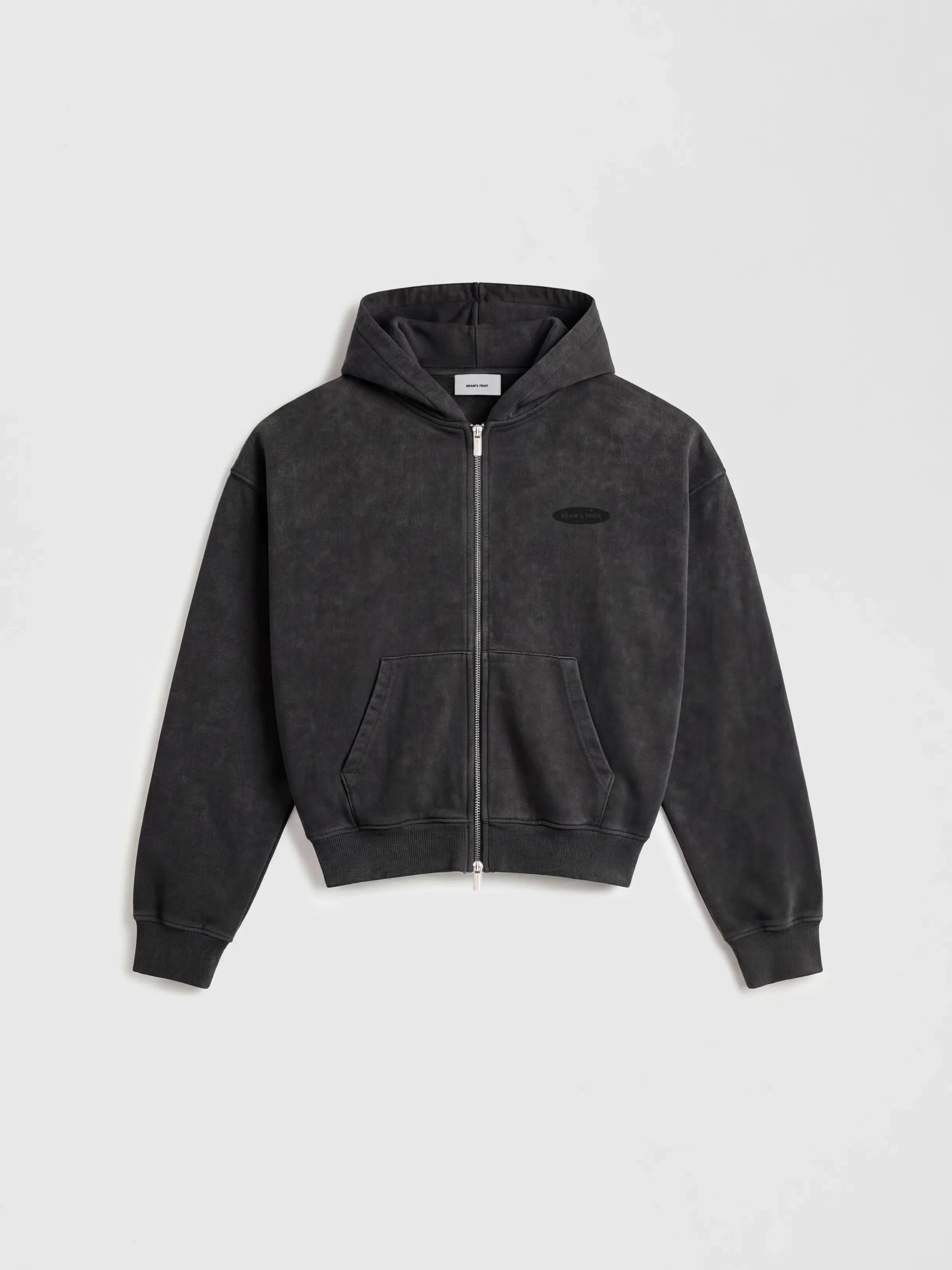 BRAM'S FRUIT Distressed F*ck Off Zipper Washed Black