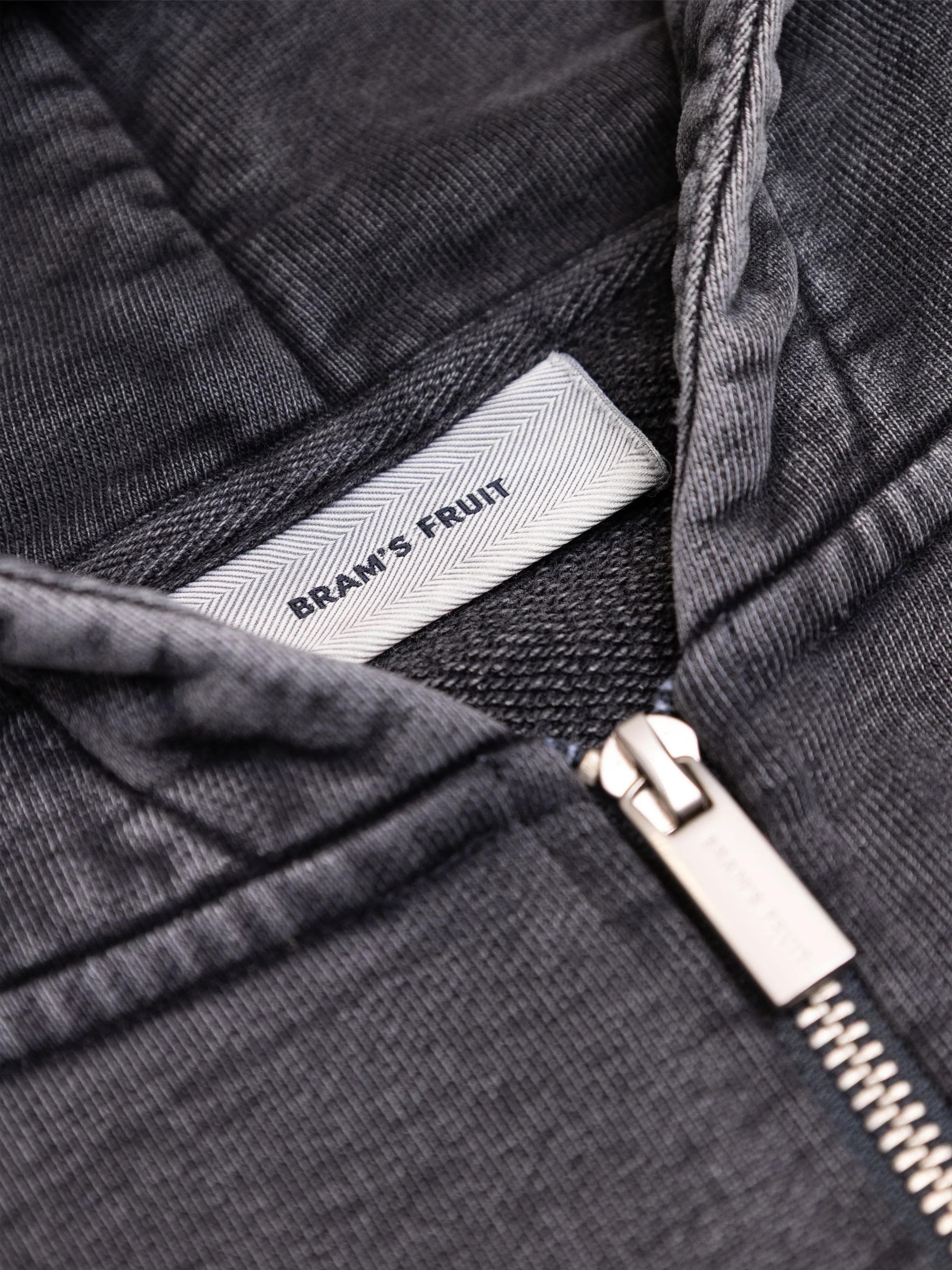 BRAM'S FRUIT Distressed F*ck Off Zipper Washed Black