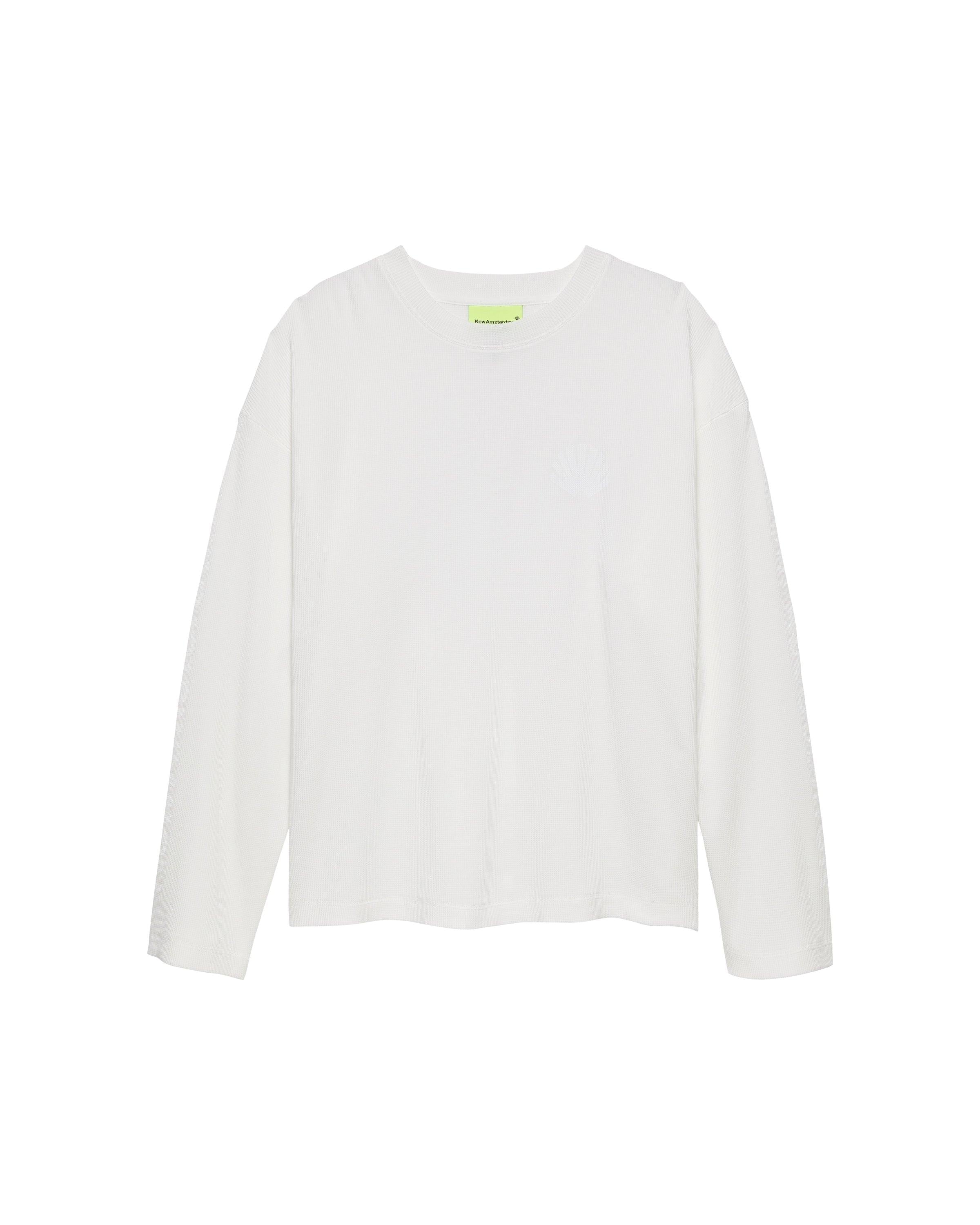 NEW AMSTERDAM SURF ASSOCIATION Logo Longsleeve Waffle White