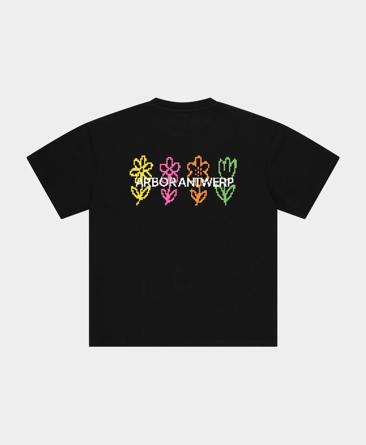 ARBOR ANTWERP Pixel Flower T-shirt Black
