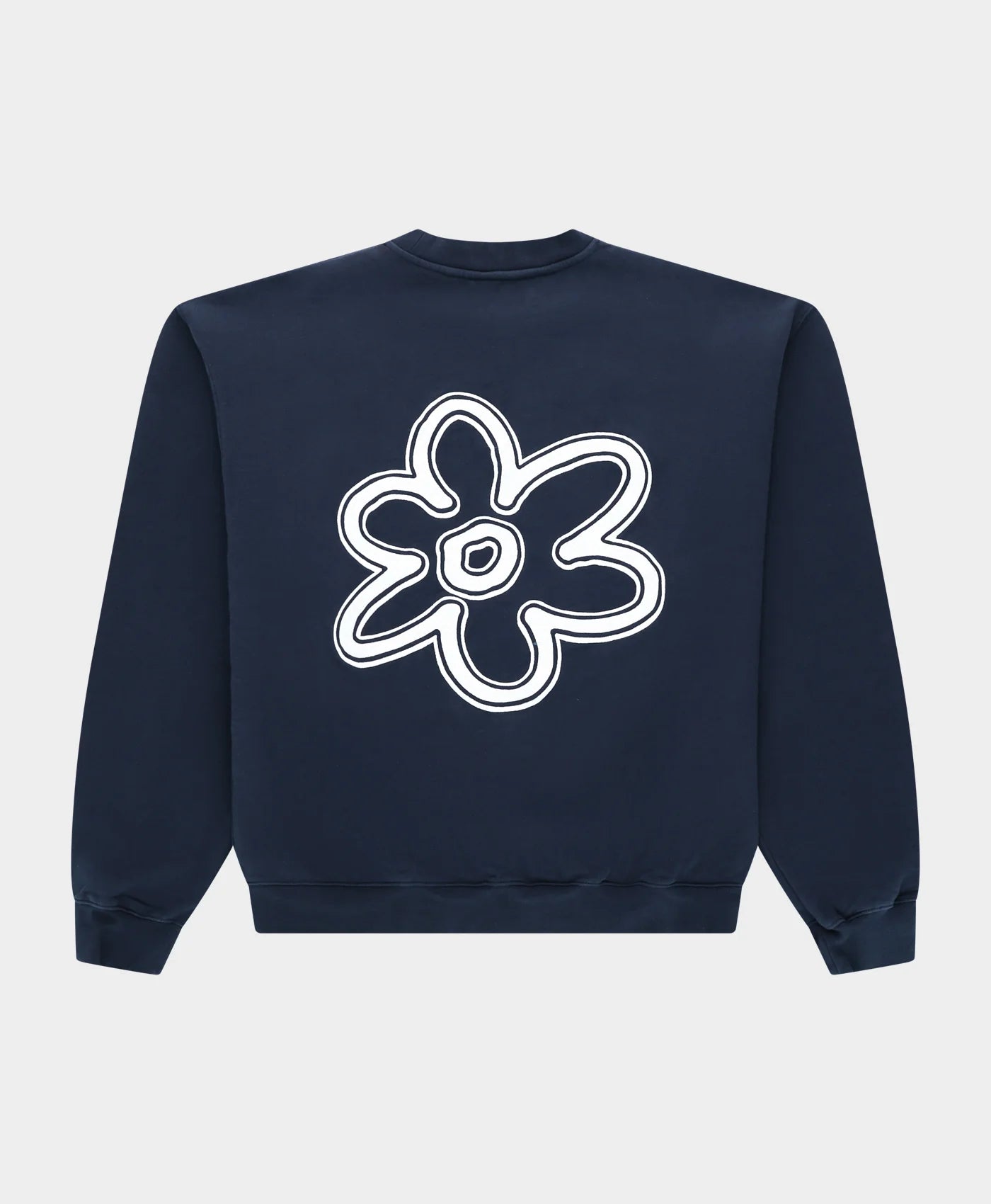 ARBOR ANTWERP Line Flower Crewneck Blue