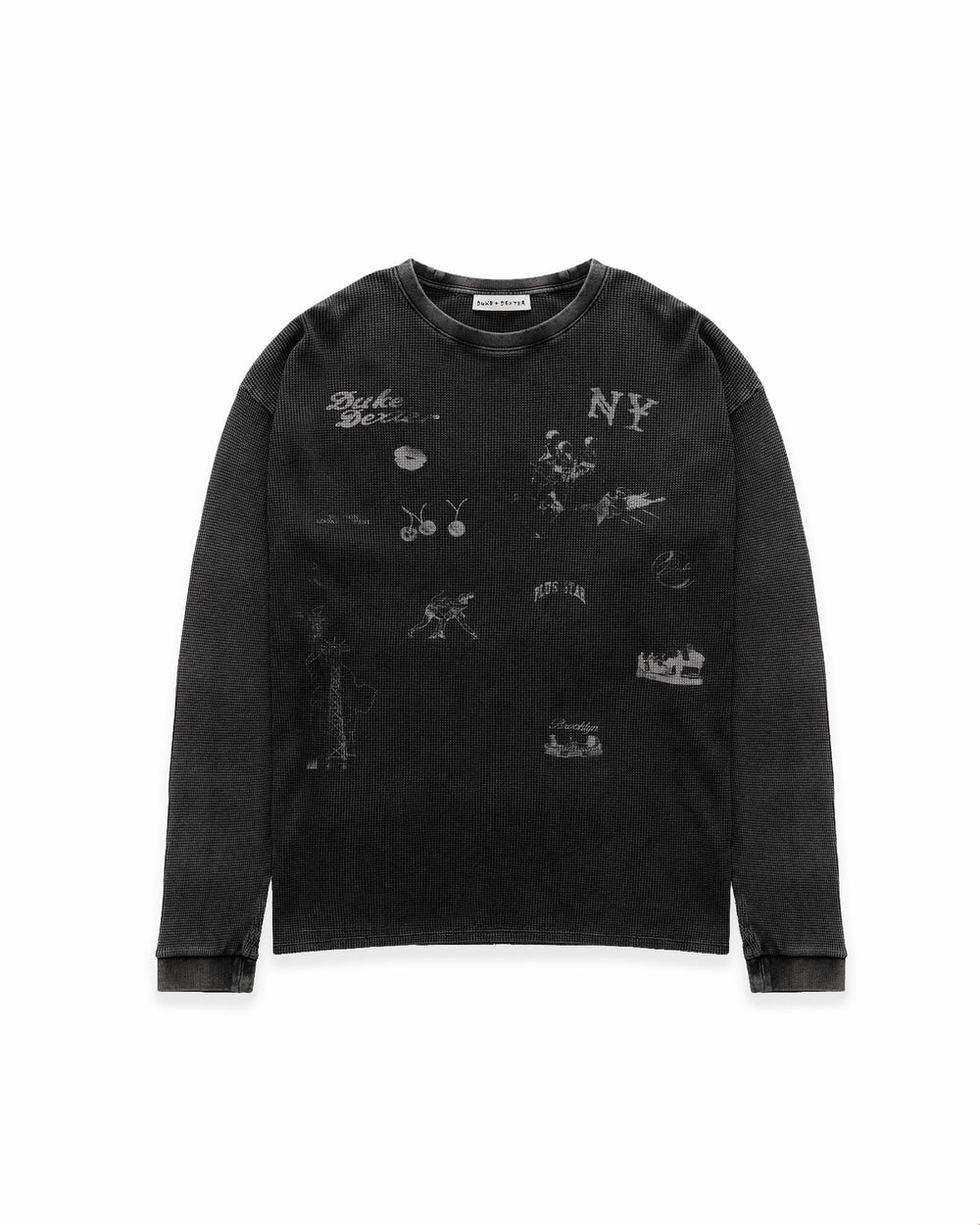 DUKE + DEXTER MC Sketch Washed Grey Waffle Top