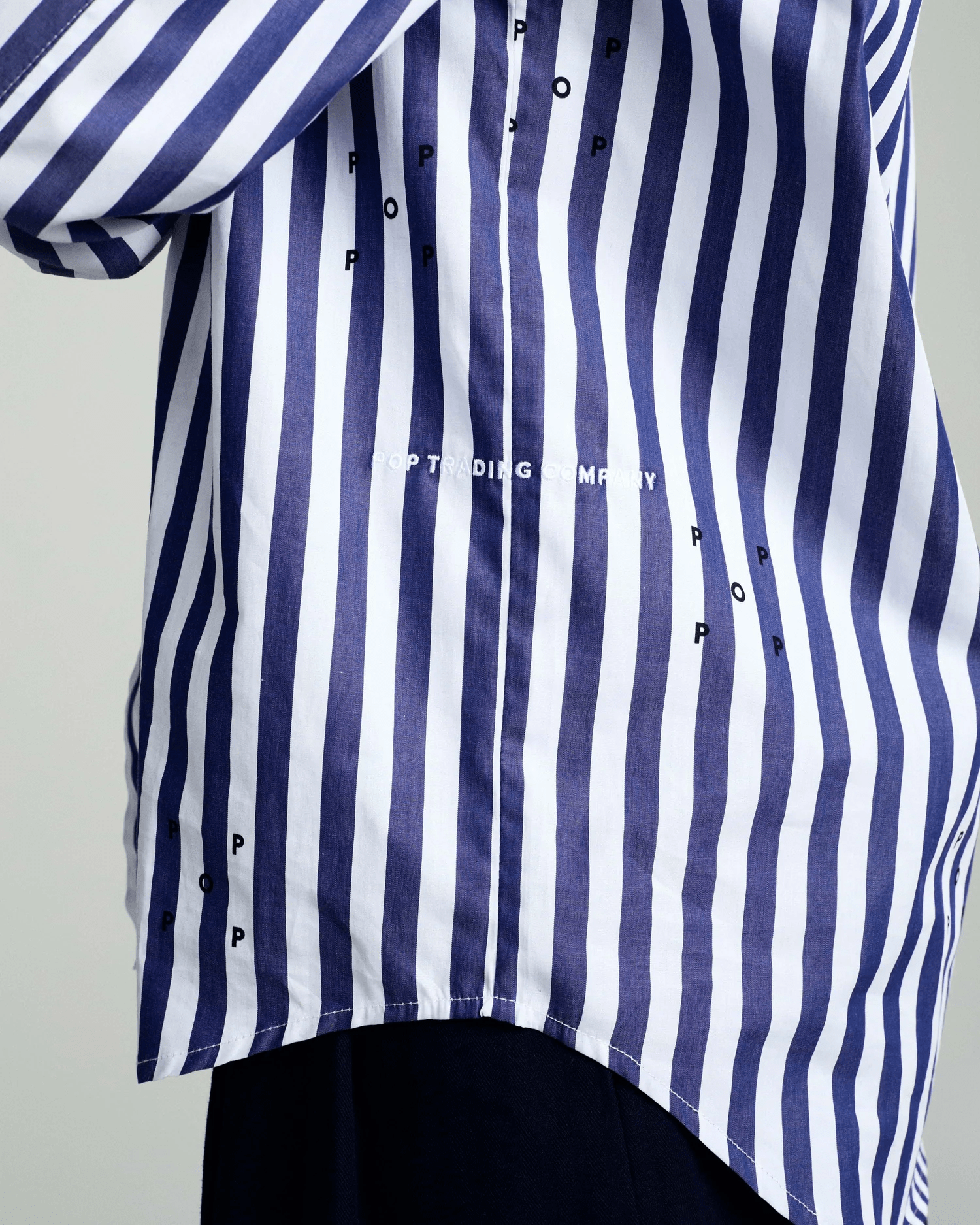 POP Trading Company Logos Stripe Shirt Navy/White