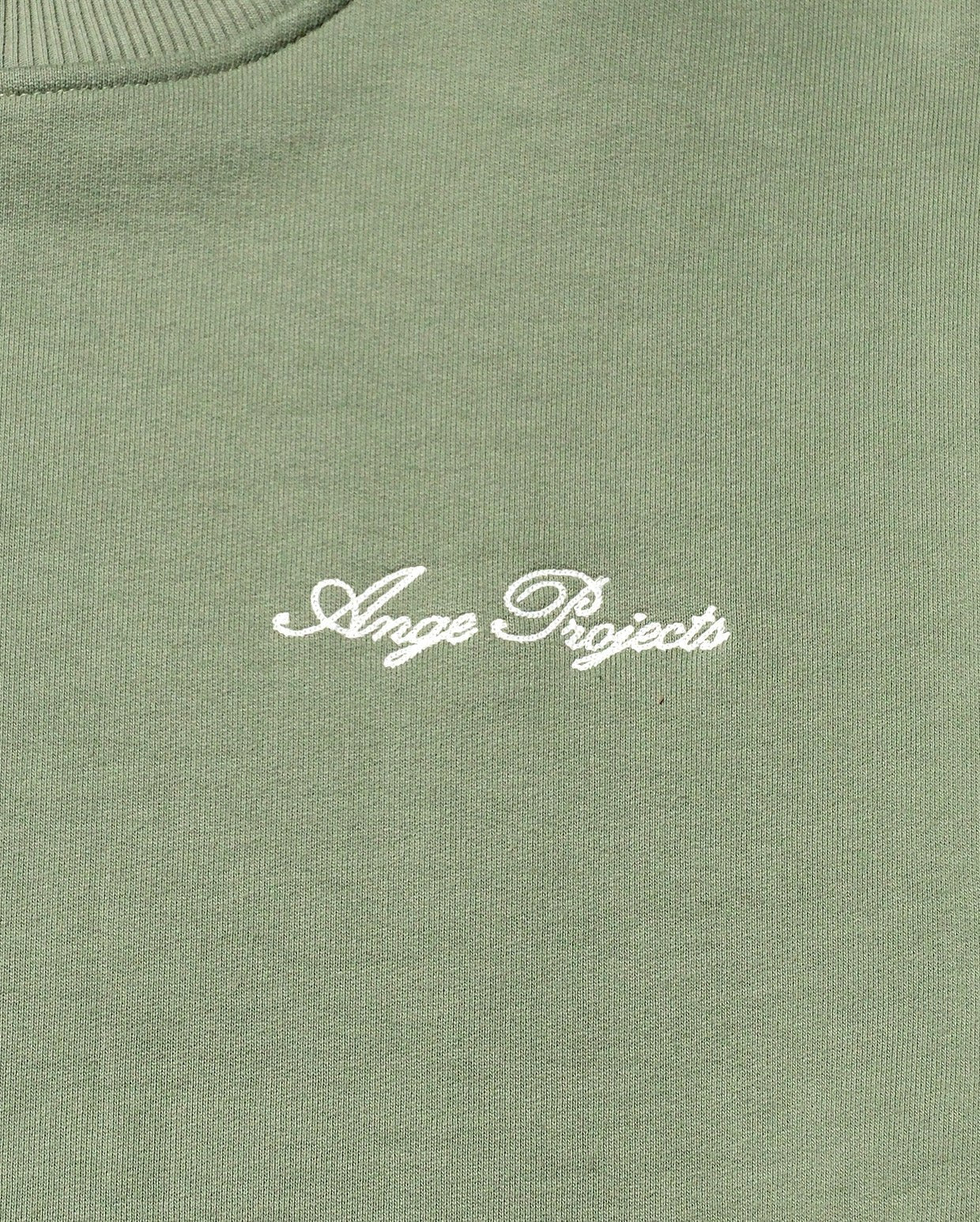 ANGE PROJECTS Script Logo Crew Chardonnay Green