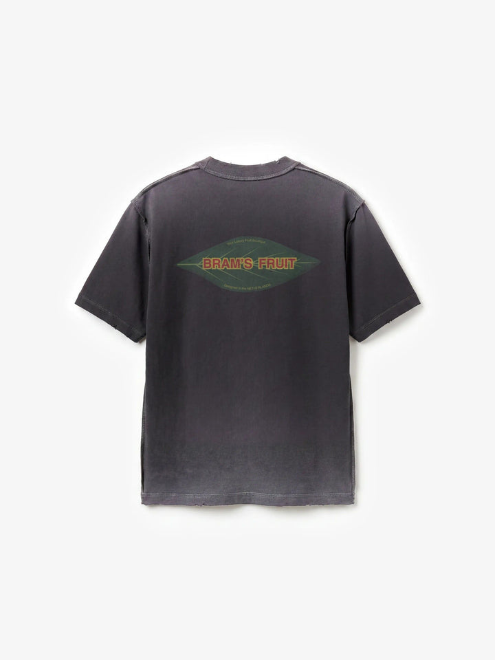 BRAM'S FRUIT Distressed Leaf T-Shirt Shadow Black