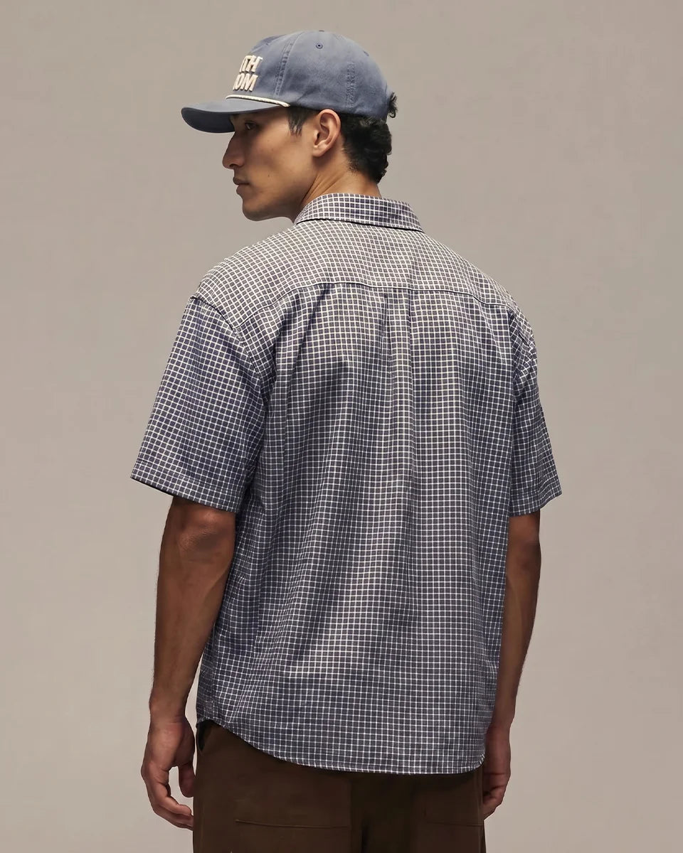SIXTH BLOOM HOUSE Dark Blue Check Short Sleeve Shirt