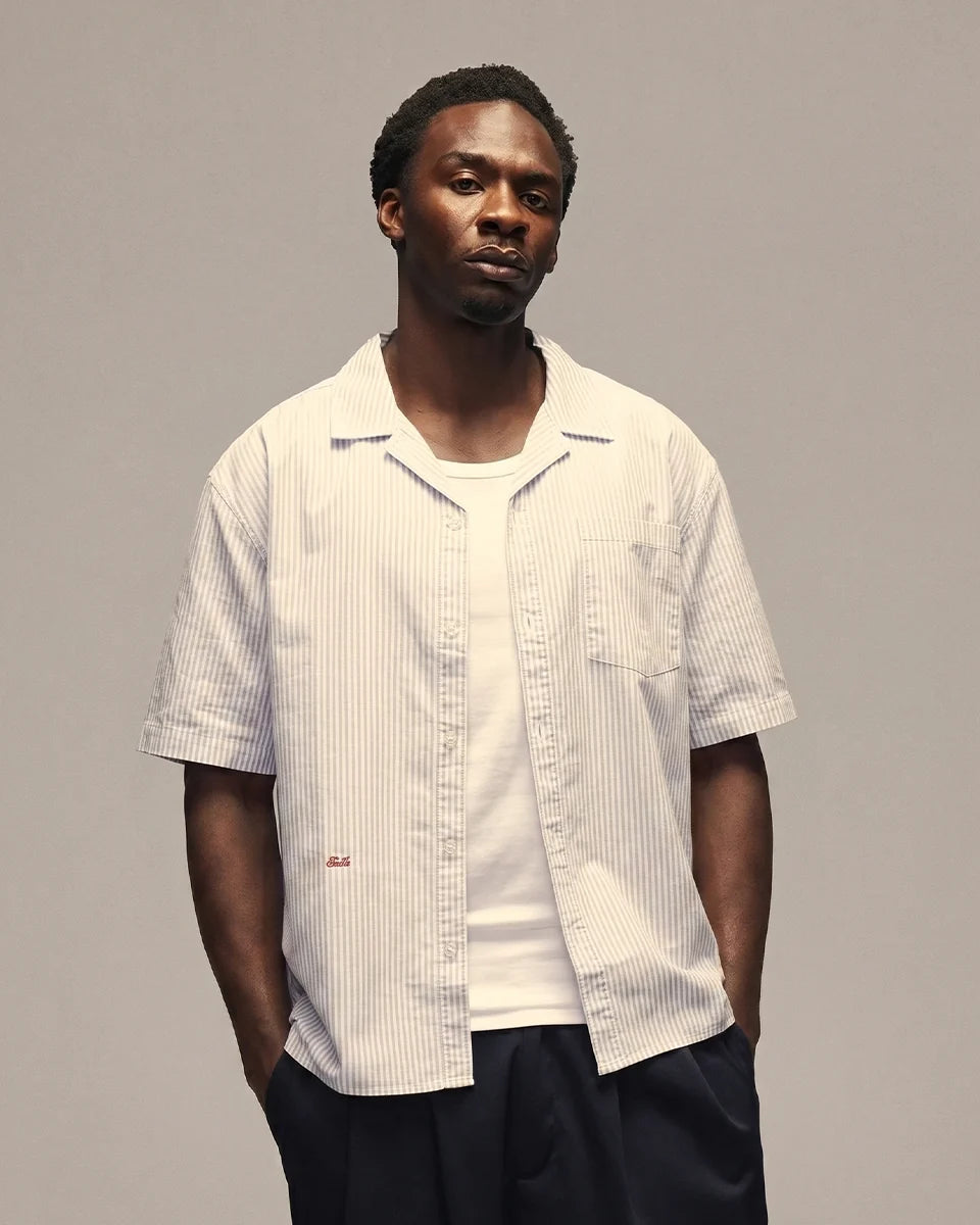 SIXTH BLOOM HOUSE Blue Oxford Stripe Short Sleeve Shirt