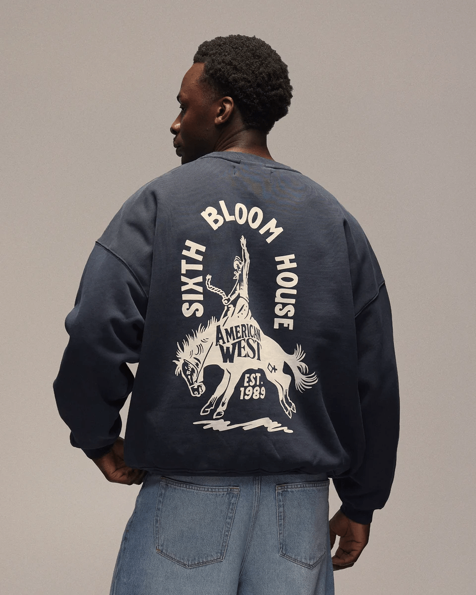 SIXTH BLOOM HOUSE Cowboy Crewneck Navy