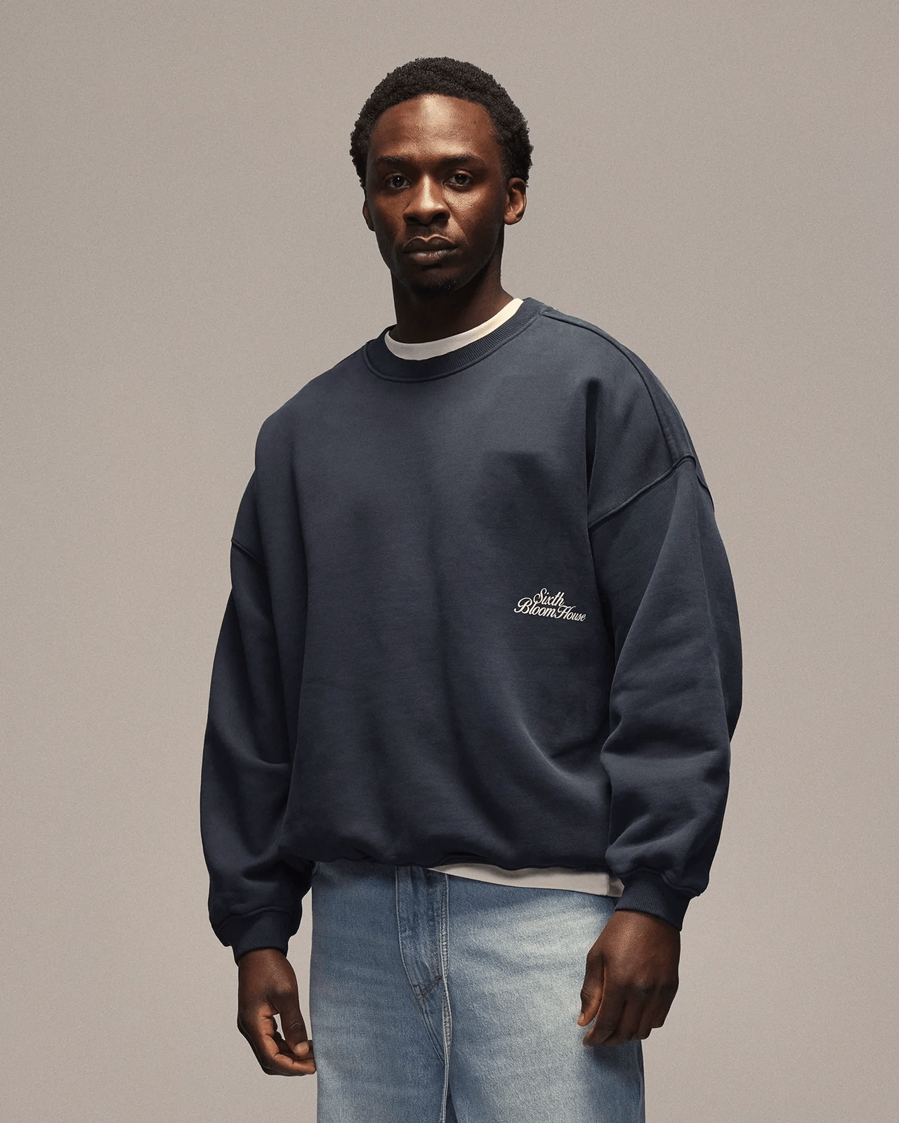 SIXTH BLOOM HOUSE Cowboy Crewneck Navy