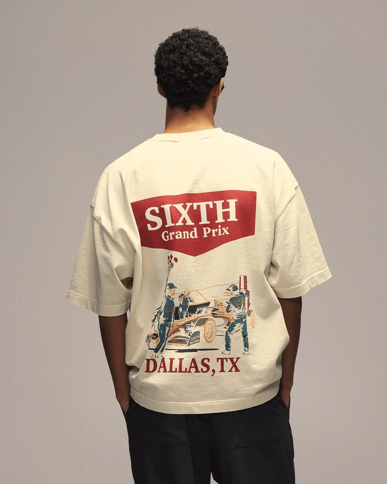 SIXTH BLOOM HOUSE Grand Prix T-Shirt Off-White