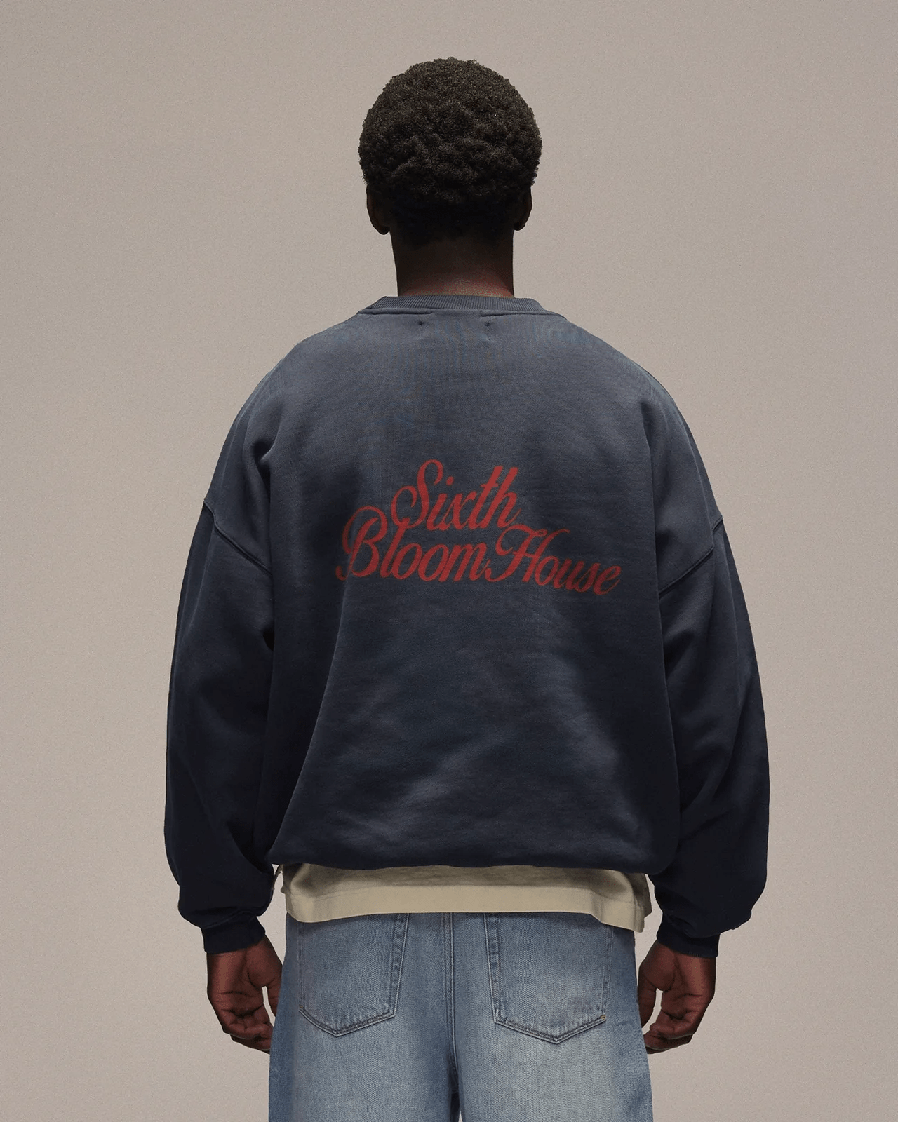 SIXTH BLOOM HOUSE Logo Crewneck Navy