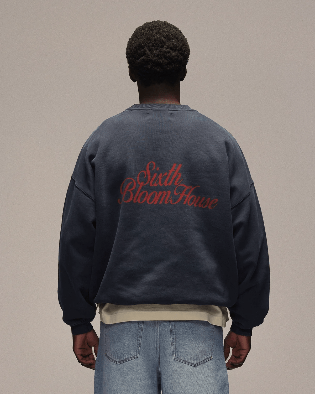 SIXTH BLOOM HOUSE Logo Crewneck Navy