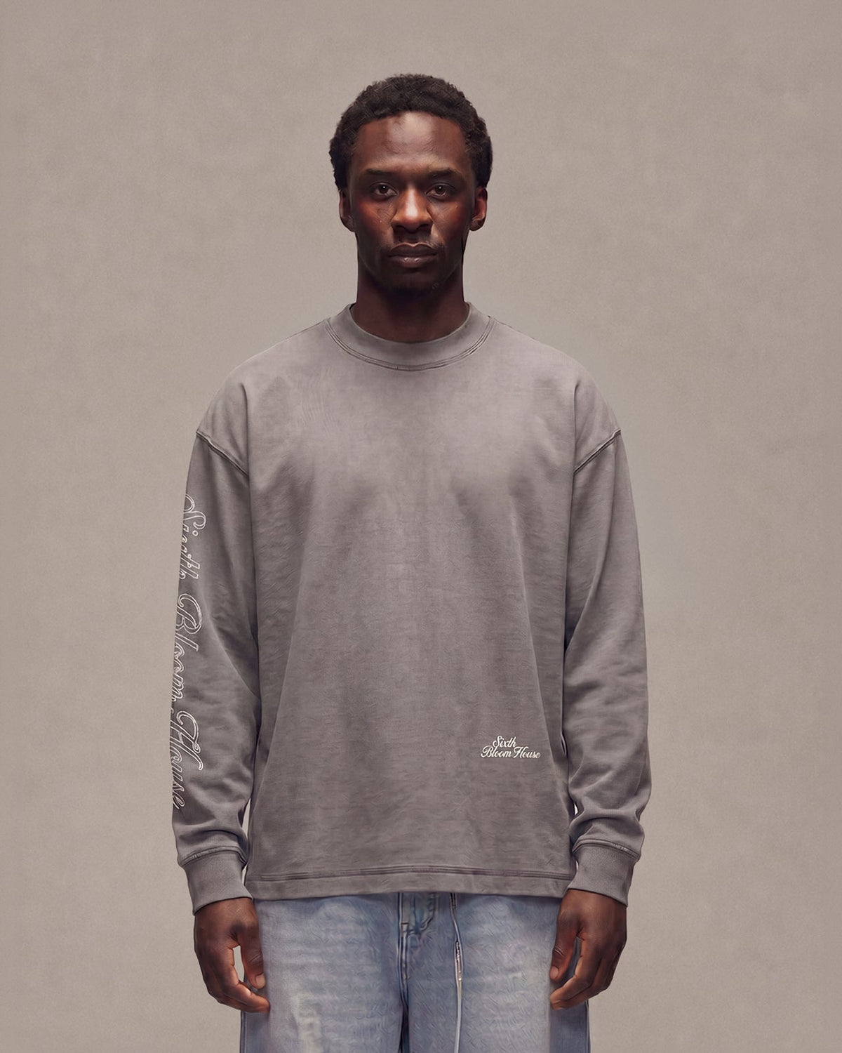 SIXTH BLOOM HOUSE Outline Longsleeve Grey