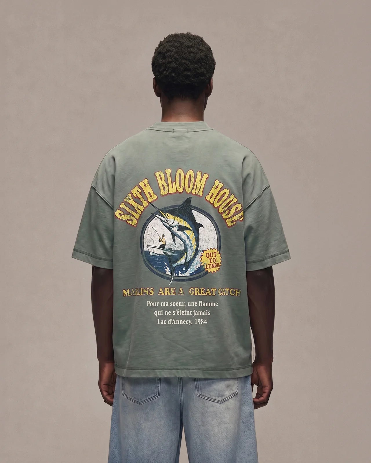 SIXTH BLOOM HOUSE Marlin Catch T-Shirt Green