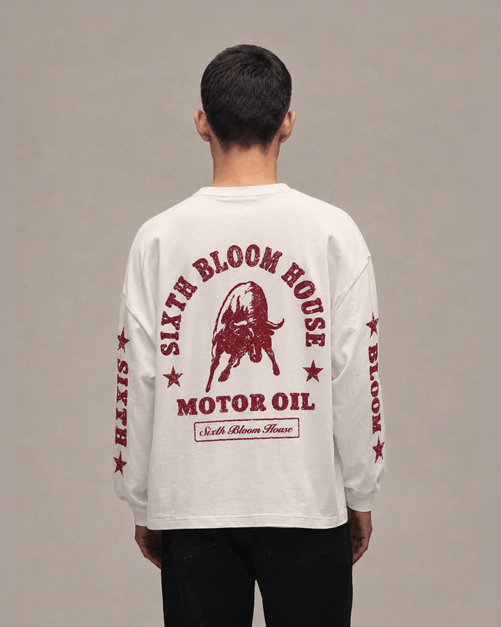 SIXTH BLOOM HOUSE Racing Bull Longsleeve White