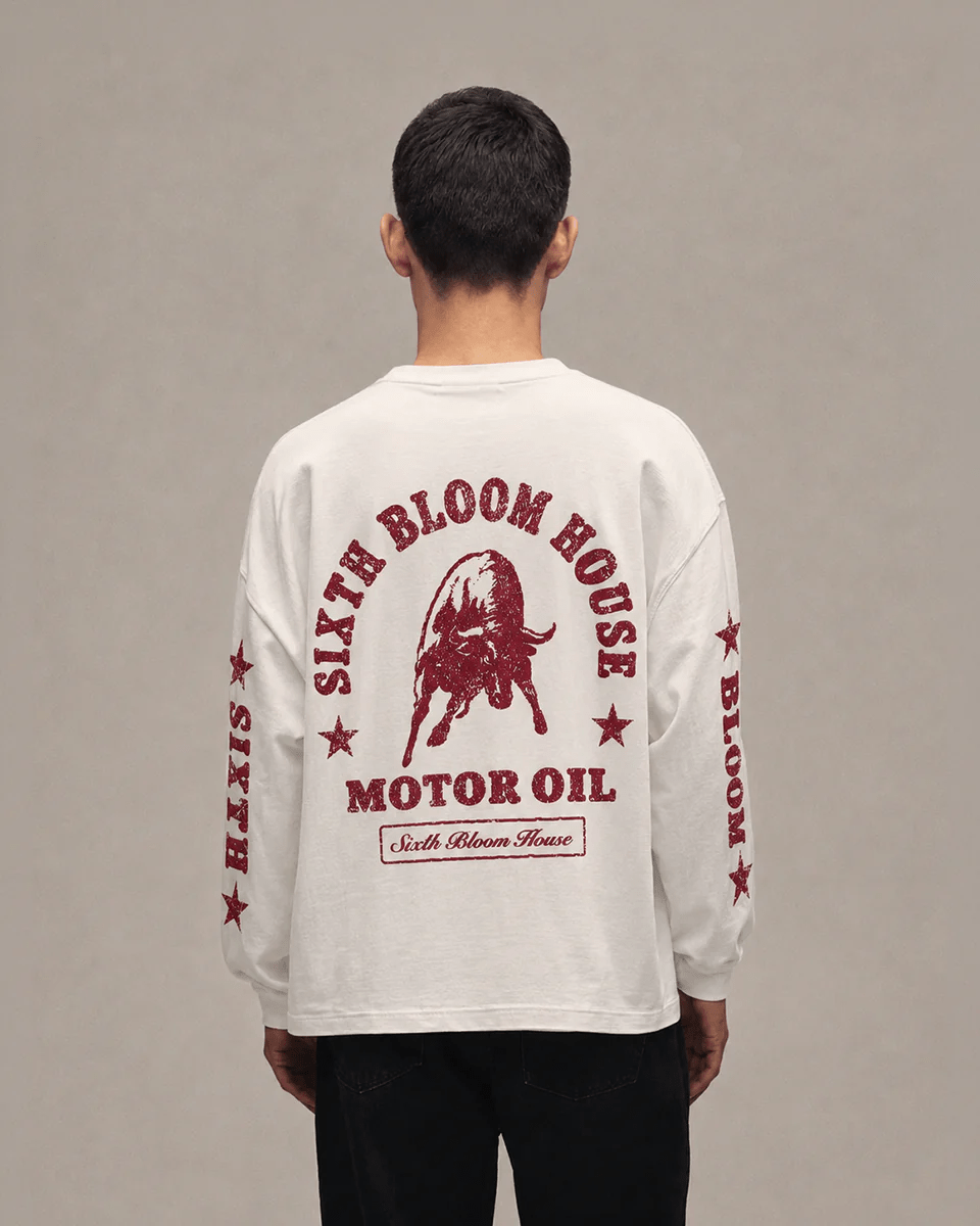 SIXTH BLOOM HOUSE Racing Bull Longsleeve White