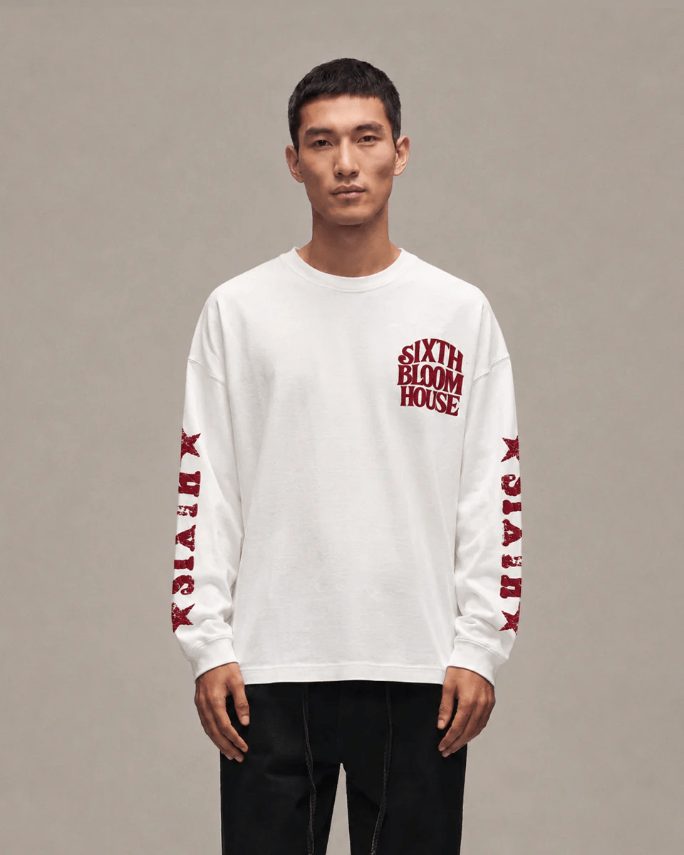 SIXTH BLOOM HOUSE Racing Bull Longsleeve White